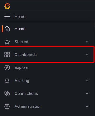 Press the Dashboards button