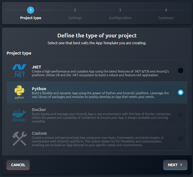 Python project type
