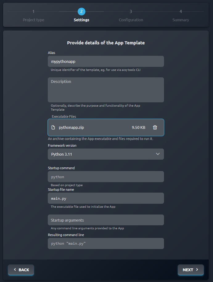 Python App Template details