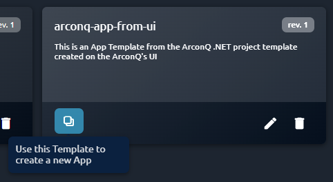Create an App from the App Templates view