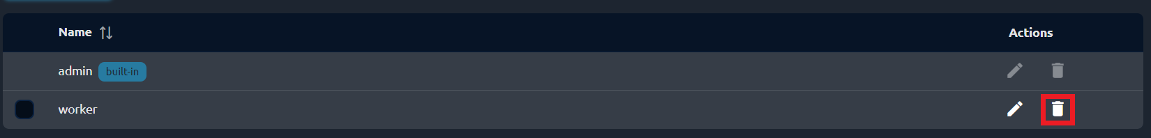 Delete role view