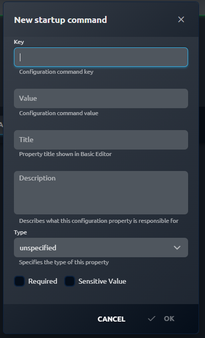 Adding a Configuration