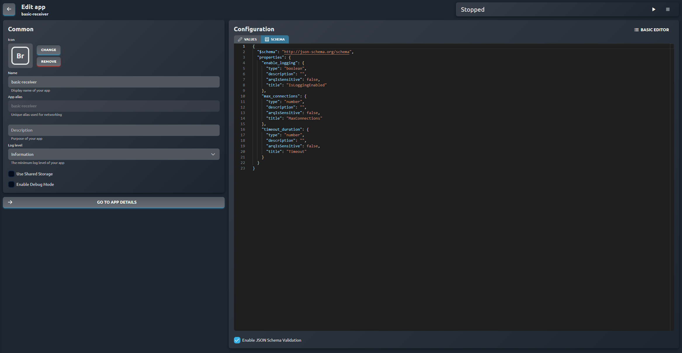 Advanced Editor Schema