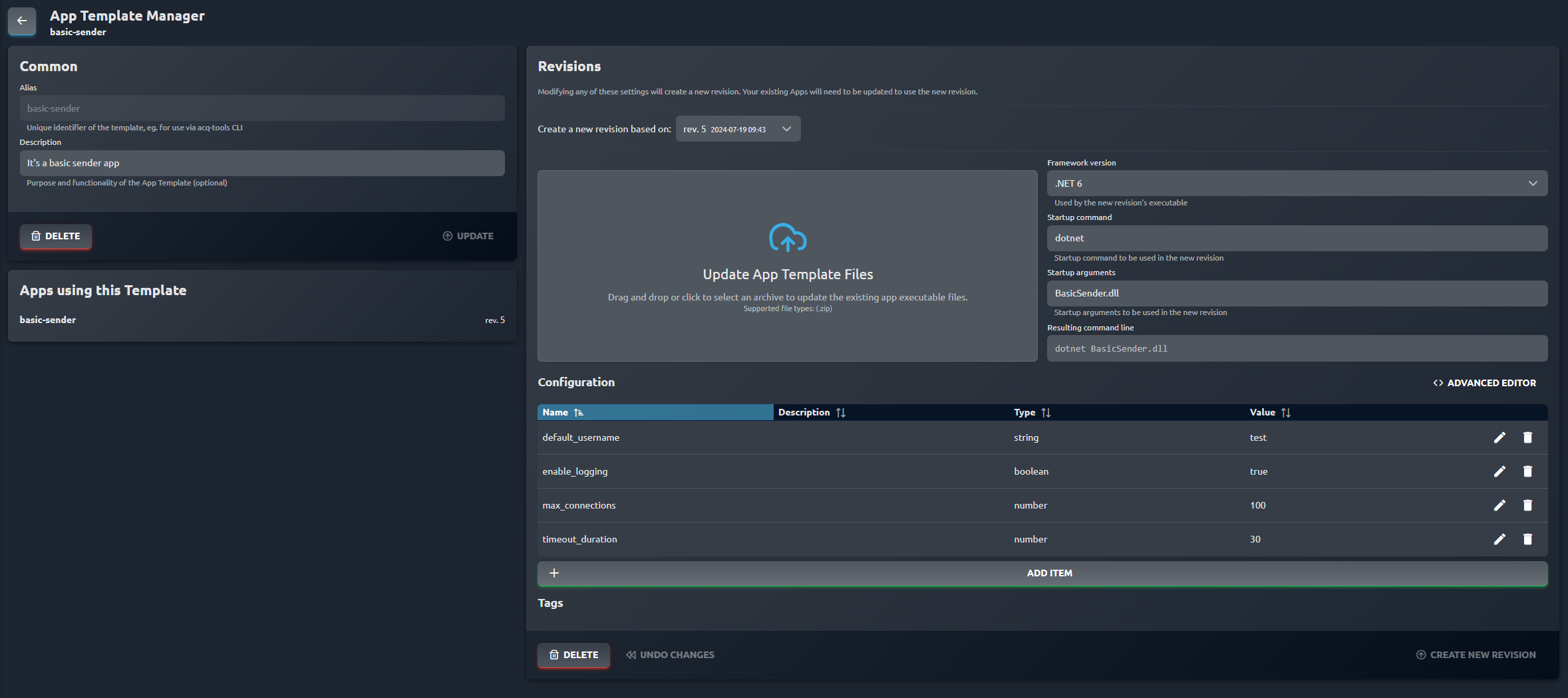 App Template Manager