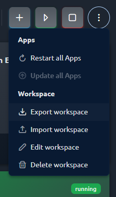 Export button